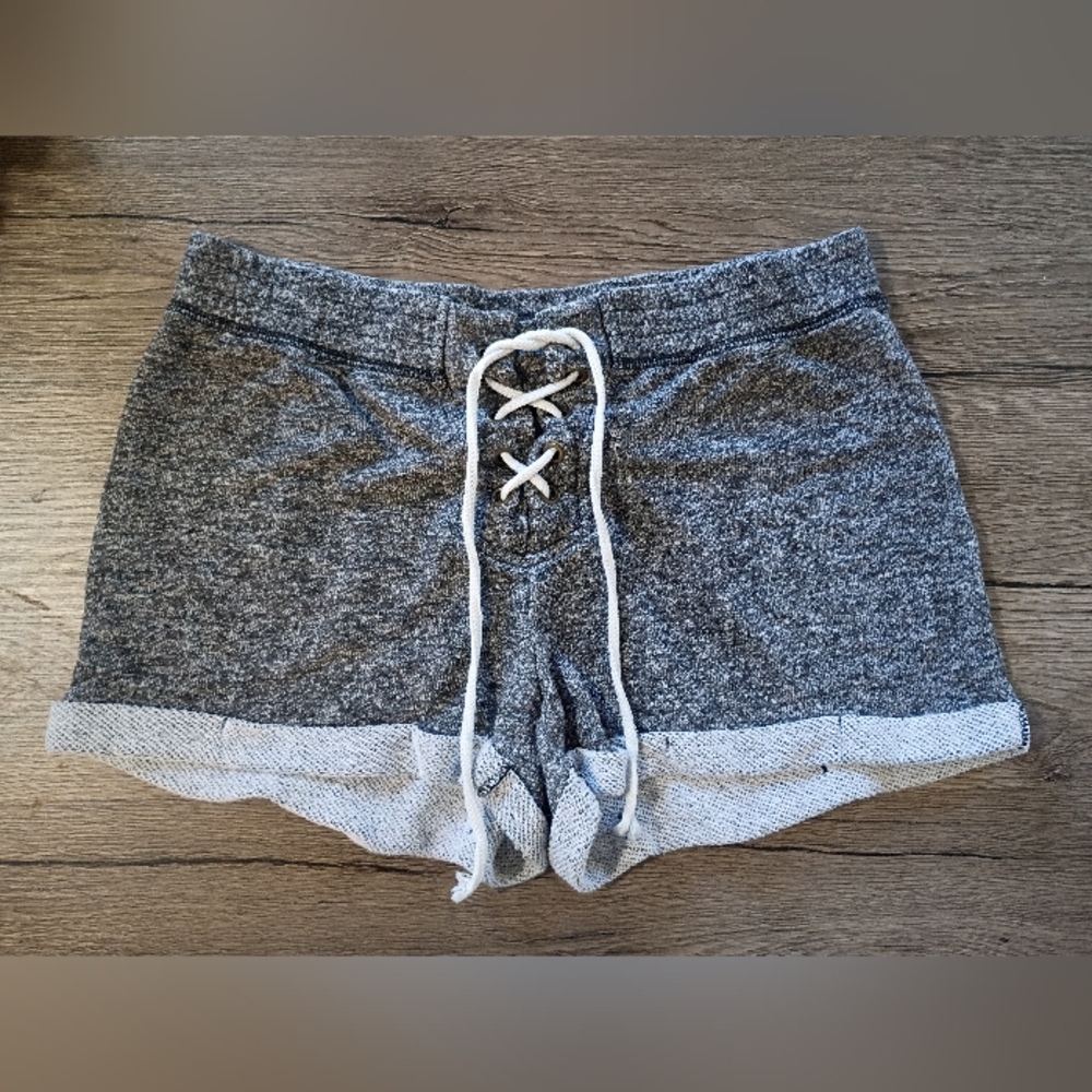 Gray Women's Lace-Up Shorts - Picture 1 of 3